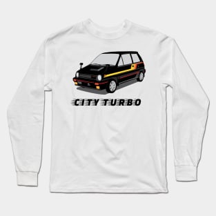 Retro Car City Turbo Black JDM Long Sleeve T-Shirt